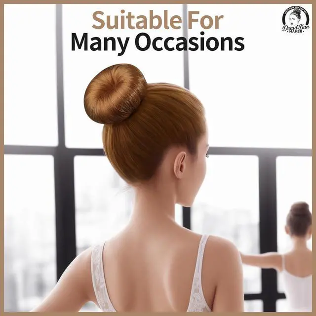 Alt view image 6 of 7 - Hair Bun Maker, Hair Buns for kids Girls, Hair Donuts, Ballet Bun Maker,4 Size, Light Brown