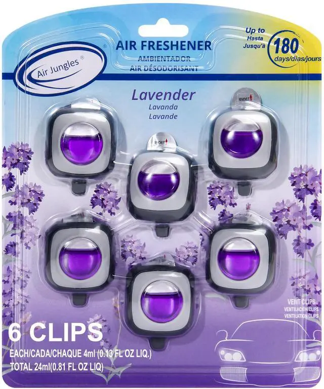 Main image of Lavender Scent Car Air Freshener Vent Clips 6 Ct, Long Lasting