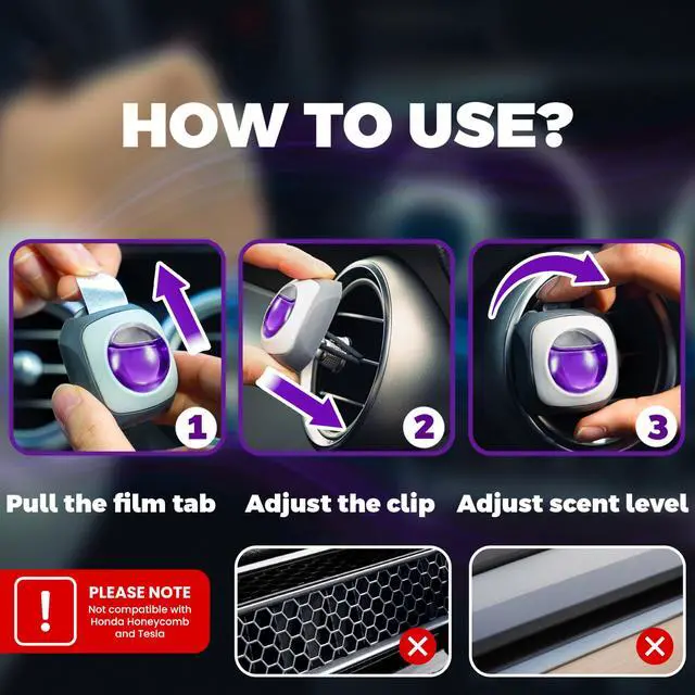 Alt view image 3 of 7 - Lavender Scent Car Air Freshener Vent Clips 6 Ct, Long Lasting