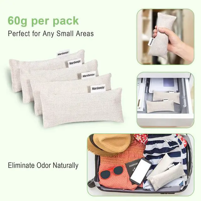 Alt view image 3 of 7 - 6 Pack Activated Charcoal Shoe Odor Eliminator, Shoe Deodorizer insert Bag
