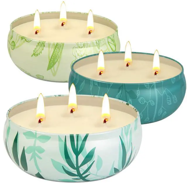 Main image of Citronella Candles Outdoor, Large Citronella Candle Outdoor for Patio, 3 Pack 12oz Summer Candle Bulk for Home Garden Yard Camping Party Indoor Outside Decorative, 210 Hours Long Burning, 3 Wick
