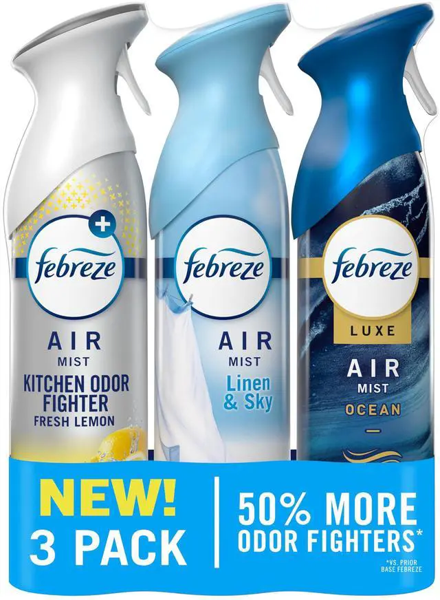 Main image of Air Mist, Air Freshener Spray, Odor Fighting Room Spray, Deodorizer for Home Bathroom Kitchen Office Apartment Dorm Room Classroom, Kitchen Base Mix, 8.1oz, 3ct