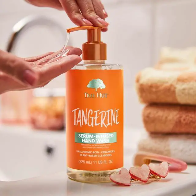Alt view image 3 of 7 - Tangerine Serum Infused Hand Wash, Nourish & Hydrate Hands with Strengthening Skin Care, Long Lasting Scent, Cleanse & Lock in Moisture, 11 fl oz.