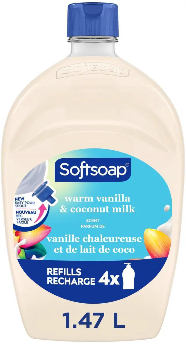 Main image of Moisturizing Liquid Hand Soap with New Easy Pour Spout, Kitchen and Bathroom Hand Soap, Warm Vanilla and Coconut Milk Scent, 50 fl oz Refill