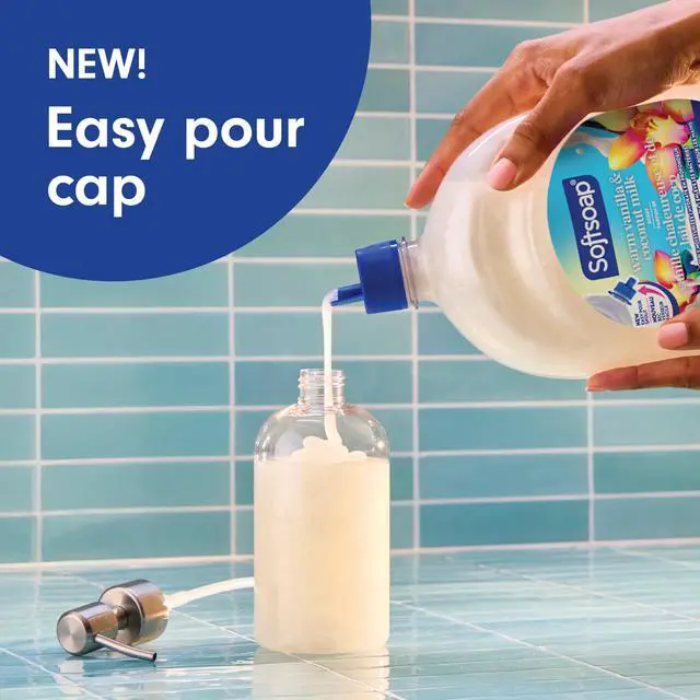 Alt view image 2 of 7 - Moisturizing Liquid Hand Soap with New Easy Pour Spout, Kitchen and Bathroom Hand Soap, Warm Vanilla and Coconut Milk Scent, 50 fl oz Refill