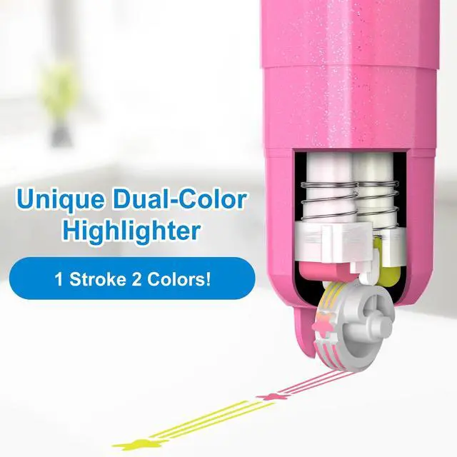 Alt view image 2 of 7 - Dual Tip Glitter Highlighters Set, 6 Colors-Changing Fun Line Style Pens for Writing, Drawing, Sparkle Markers Ideal for Students, Artists, Journaling, Office & School Supplies(6 Pack)