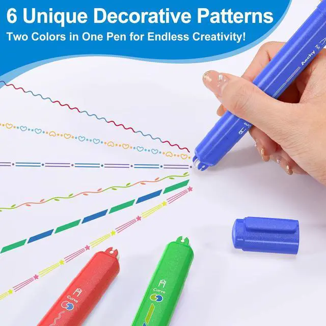Alt view image 5 of 7 - Dual Tip Glitter Highlighters Set, 6 Colors-Changing Fun Line Style Pens for Writing, Drawing, Sparkle Markers Ideal for Students, Artists, Journaling, Office & School Supplies(6 Pack)