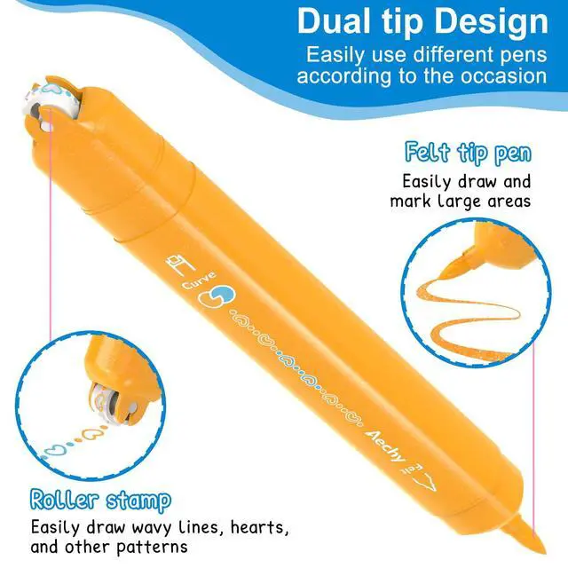 Alt view image 3 of 7 - Dual Tip Glitter Highlighters Set, 6 Colors-Changing Fun Line Style Pens for Writing, Drawing, Sparkle Markers Ideal for Students, Artists, Journaling, Office & School Supplies(6 Pack)