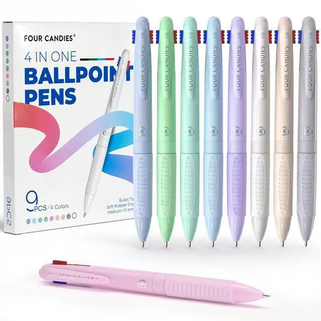 Main image of 4-in-1 Multicolor Pens, 1.0 mm, 9 Pack