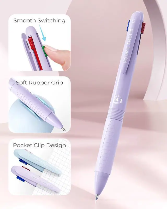 Alt view image 4 of 7 - 4-in-1 Multicolor Pens, 1.0 mm, 9 Pack
