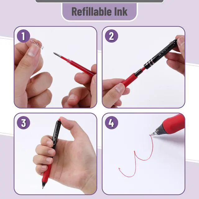 Alt view image 5 of 7 - Retractable Gel Pens, 8 Pack, 0.7mm Fine Point Colorful Ink