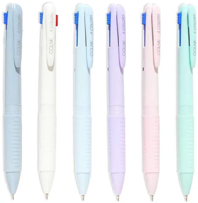 Main image of Multicolor Ballpoint Pen 0.5, 4-in-1 Colored Pens Fine Point,Ballpoint Gift Pens for Planner Journaling,Assorted Ink, 6-Count