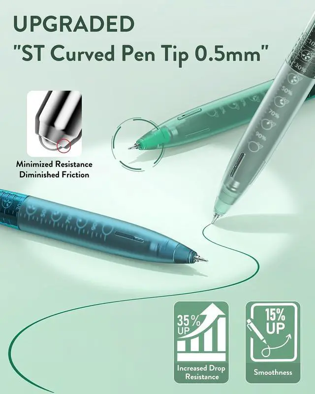 Alt view image 5 of 7 - 12 Pack 0.5mm Cute Quick-Dry Retractable Colored Gel Pens