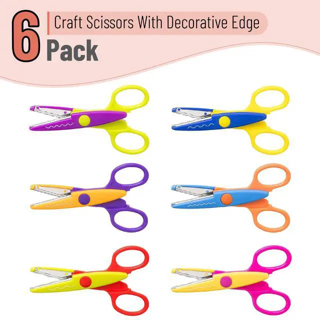 Alt view image 2 of 7 - Craft Scissors Decorative Edge, 6 Pack, Retro Colors