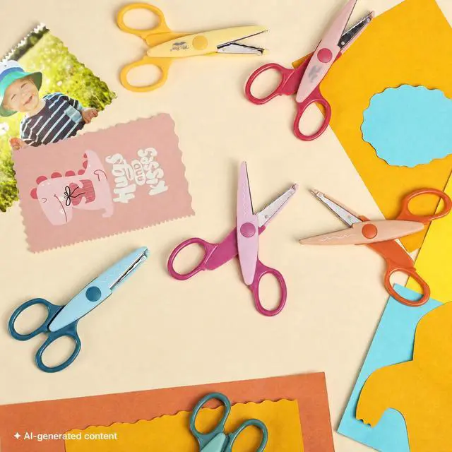 Alt view image 7 of 7 - Craft Scissors Decorative Edge, 6 Pack, Sunny Meadows