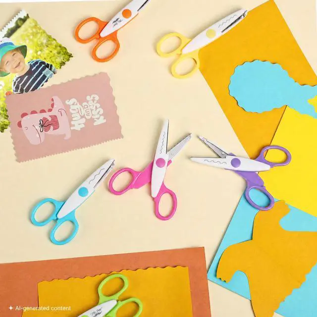 Alt view image 7 of 7 - Craft Scissors Decorative Edge, 6 Pack, White & Vibrant