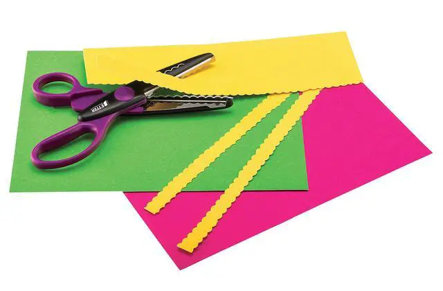 Alt view image 6 of 6 - 18 Piece Decorative Edge Craft Scissors, 18 Colors and Edge Designs, 6 Inch Length, 2.5 Inch Blades, Assorted 18 Count Edger Scissors