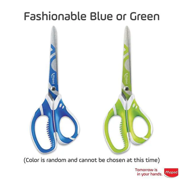 Alt view image 4 of 4 - Zenoa Fit Soft Grip Student 7 Inch Scissors - Students - Cutting Crafts - Soft Grip Comfort - Stylish Blade Decorations and Ergonomic Handles