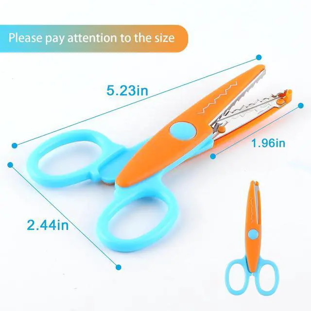 Alt view image 2 of 6 - 12 Pack Kids Safety Scissors | Blunt Tip with Decorative Edges | 5 Inch Colorful Zig Zag Assorted Patterns for School, Classroom Supplies, Teachers, Art Crafts, Scrapbook, DIY Projects