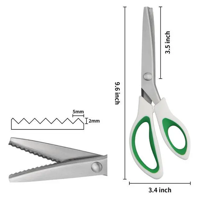 Alt view image 2 of 7 - Pinking Shears, 9" Zig Zag Craft Scissors Decorative Edge, Pinking Shears for Fabric Cutting, Professional Dressmaking Sharp Comfort Grips Scrapbook Fabric Sewing Scissors