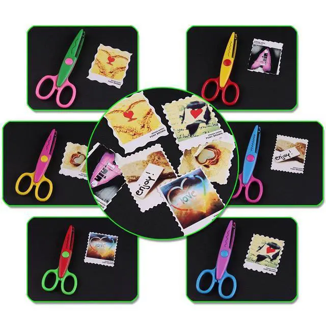 Alt view image 5 of 5 - Plastic Kids Design Safety Art Scissors Creative Crafts Scissors Paper Scrapbooking Decorative Wave Lace Edge Cutters Set 6 PCS