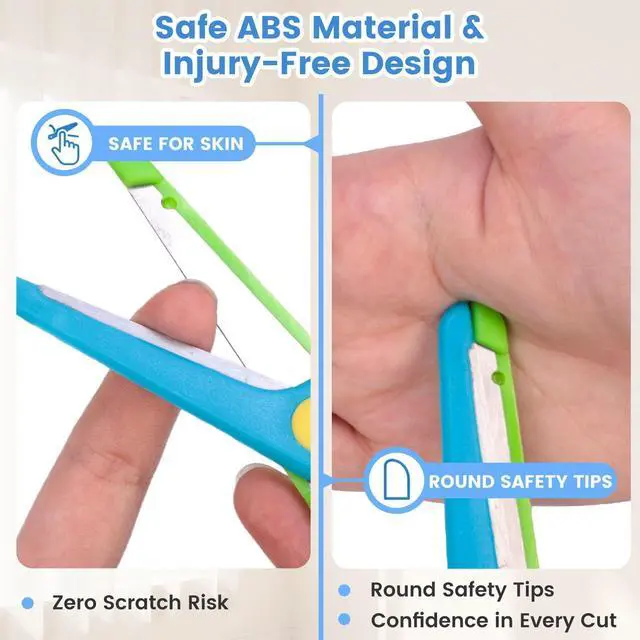 Alt view image 4 of 6 - Kids Craft Scissors, 6PCS Blunt Tip Safety Scissors Stocking Stuffer for Toddler, Anti-Pinch Design for Child Hand-Eye Coordination Development, Art Craft Scrapbooking Supplies
