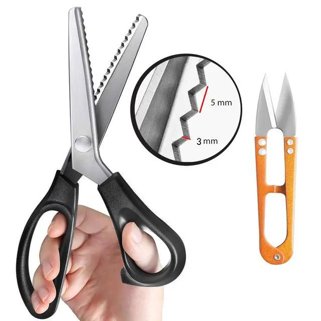 Alt view image 2 of 7 - Shears Comfort Grips Crafts Zig Zag Cut Sewing Scissors, Professional Handheld Dressmaking, Pinking Shears, Zig Zag Craft Scissors Decorative Edge, Pinking Shears for Fabric Cutting