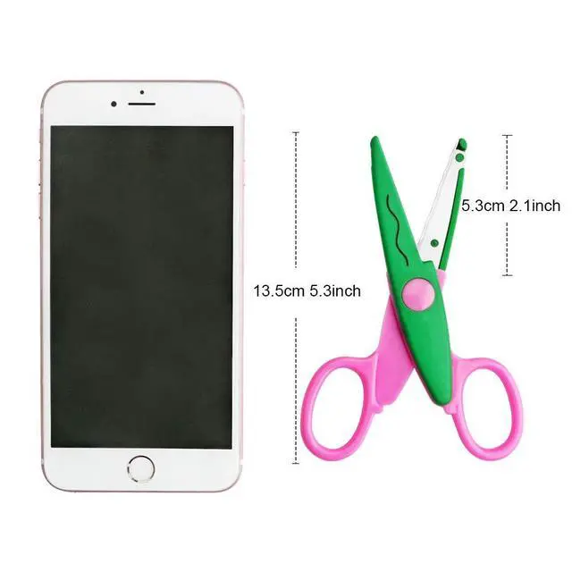 Alt view image 3 of 7 - Craft Scissors Decorative Edge, ABS Resin Scrapbook Scissors with 6 Pattern, Safe for Kids, Smoothly Cutting, Set of 6, Funny&Colorful