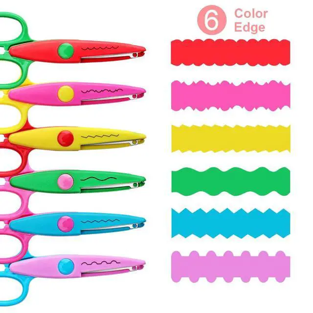 Alt view image 4 of 7 - Craft Scissors Decorative Edge, ABS Resin Scrapbook Scissors with 6 Pattern, Safe for Kids, Smoothly Cutting, Set of 6, Funny&Colorful