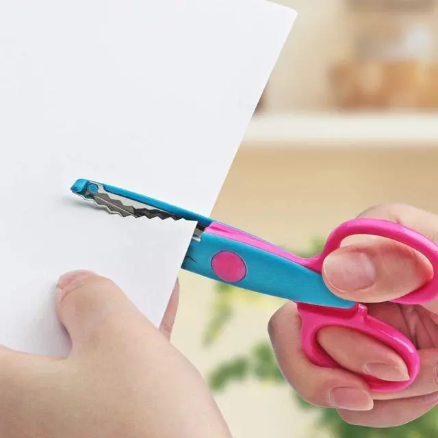 Alt view image 5 of 7 - Craft Scissors Decorative Edge, ABS Resin Scrapbook Scissors with 6 Pattern, Safe for Kids, Smoothly Cutting, Set of 6, Funny&Colorful