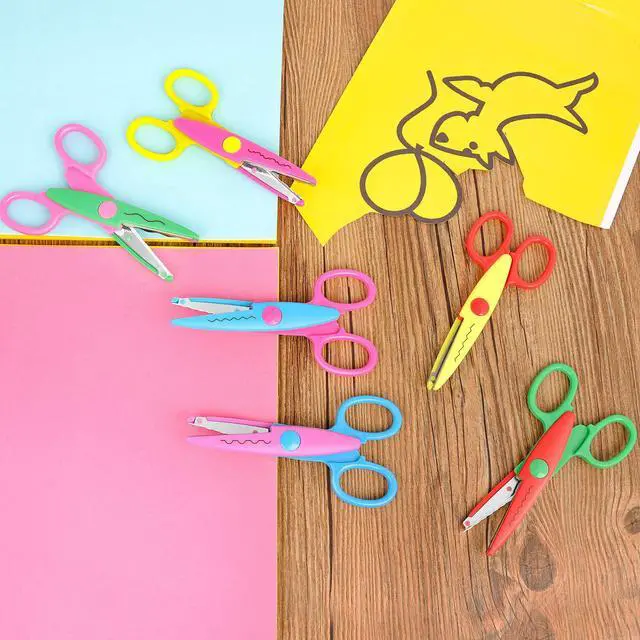 Alt view image 7 of 7 - Craft Scissors Decorative Edge, ABS Resin Scrapbook Scissors with 6 Pattern, Safe for Kids, Smoothly Cutting, Set of 6, Funny&Colorful