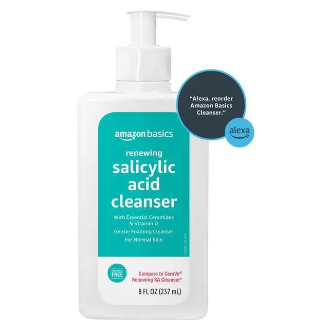 Alt view image 7 of 7 - Exfoliating Face Wash Cleanser, Renewing Salicylic Acid with Ceramides & Vitamin D, Foaming Formula, Smooths Skin, 8 fl oz