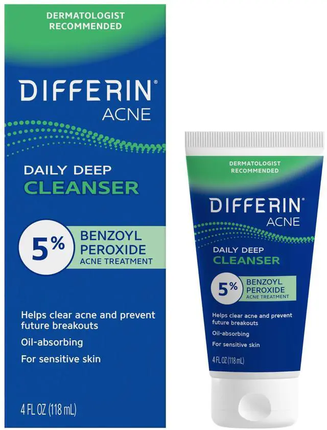 Main image of Acne Face Wash, 5% Benzoyl Peroxide Daily Cleanser, 4oz