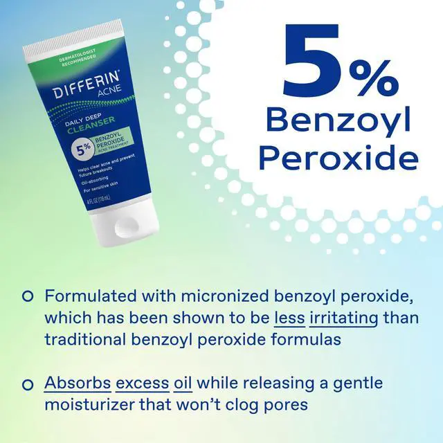 Alt view image 6 of 7 - Acne Face Wash, 5% Benzoyl Peroxide Daily Cleanser, 4oz