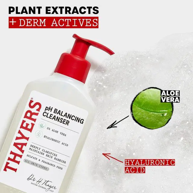 Alt view image 4 of 7 - pH Balancing Daily Cleanser, Face Wash with Aloe Vera, Gentle and Hydrating Skin Care for Dry, Oily, or Acne Prone Skin, 8 FL Oz.
