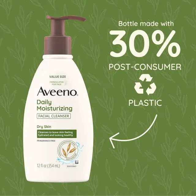 Alt view image 5 of 7 - Daily Moisturizing Facial Cleanser for Dry Skin, Gentle Face Cleanser with Soothing Oat for Skin that Feels Soft & Supple, Removes Dirt, Oil and Impurities, Fragrance Free, 12 FL OZ