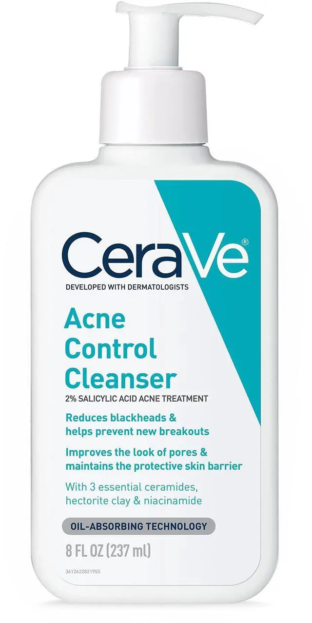 Main image of Acne Treatment Face Wash, Salicylic Acid Cleanser with Purifying Clay, Niacinamide, and Ceramides, Pore Control and Blackhead Remover, 8 Ounce