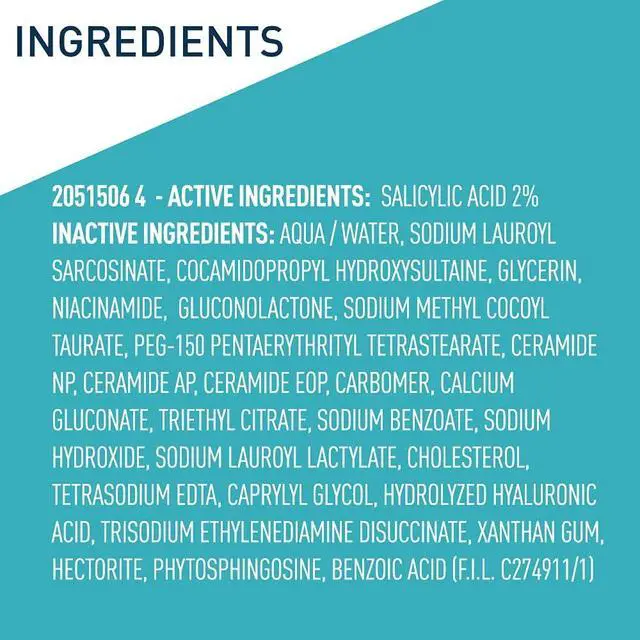 Alt view image 4 of 4 - Acne Treatment Face Wash, Salicylic Acid Cleanser with Purifying Clay, Niacinamide, and Ceramides, Pore Control and Blackhead Remover, 8 Ounce