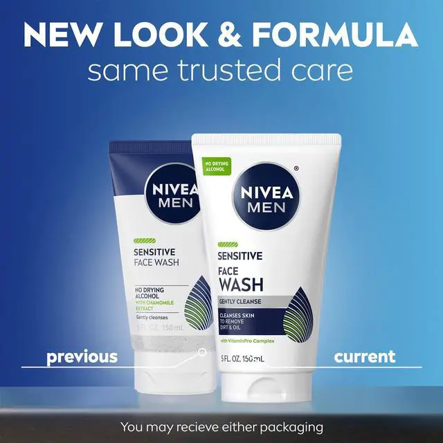 Alt view image 2 of 7 - Sensitive Face Wash with Vitamin E and Chamomile Extract, No Drying Alcohol, Gentle Face Wash for Men with Sensitive Skin, 5 Fl Oz Tube