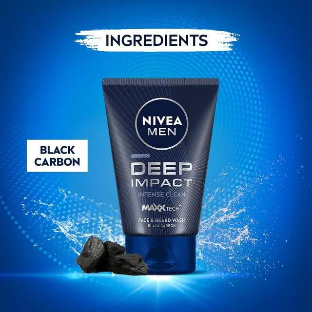 Alt view image 2 of 7 - Men Deep Impact Intense Clean Face and Beard Wash - Black Carbon, 100 ml (3.3 oz)