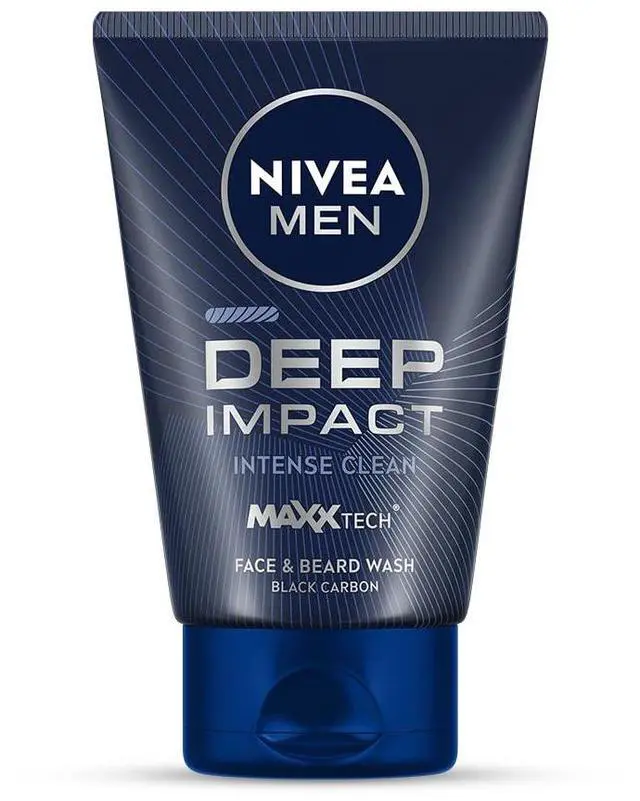 Main image of Men Deep Impact Intense Clean Face and Beard Wash - Black Carbon, 100 ml (3.3 oz)