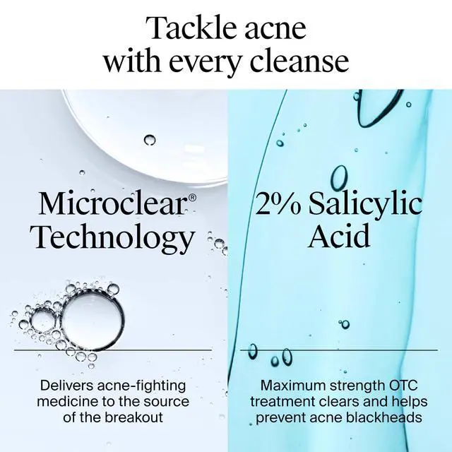Alt view image 4 of 7 - Oil-Free Acne Face Wash - Facial Cleanser with Salicylic Acid, Daily Cleanser for Oily & Acne-Prone Skin, Clears & Helps Prevent Breakouts, Clear Formula, 9.1 fl. oz. Bottle