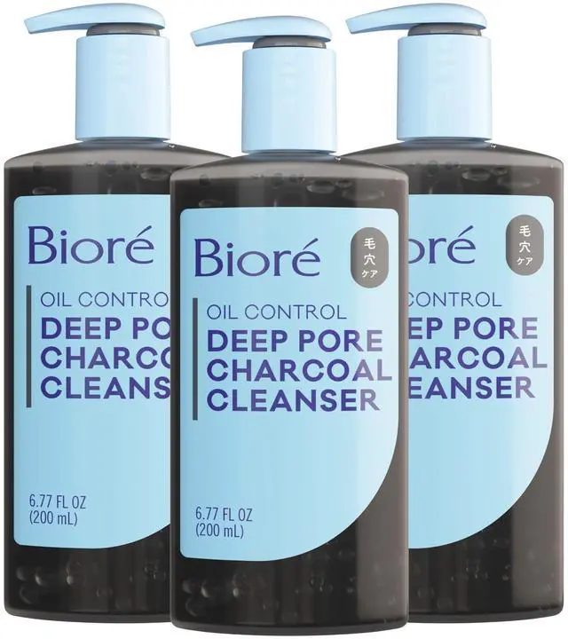 Main image of Deep Pore Charcoal Face Wash For Oily Skin, 6.77 fl oz, 3pk