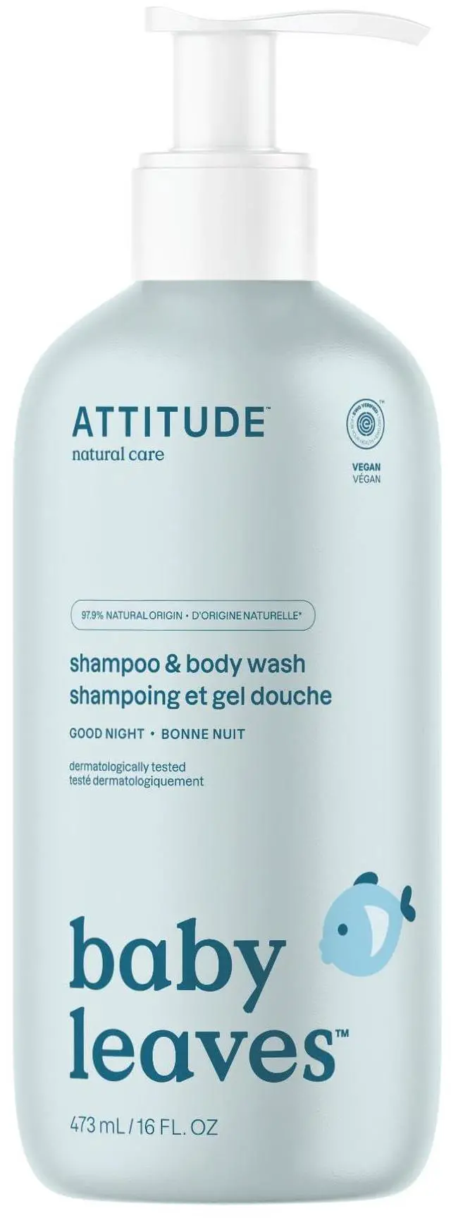 Main image of 2-in-1 Shampoo and Body Wash for Baby, EWG Verified, Dermatologically Tested, Vegan, Good Night, 16 Fl Oz