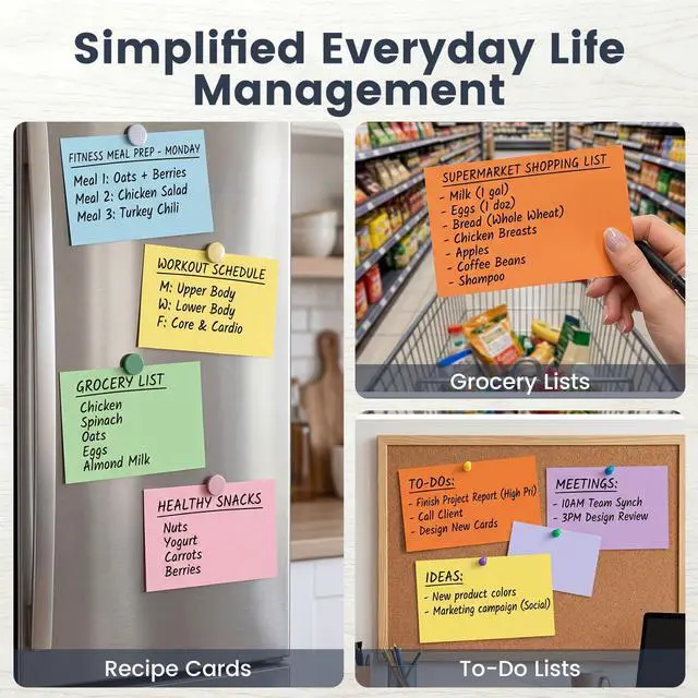 Alt view image 6 of 7 - Index Cards 3x5 Inch, 272Count, Colored Flash Card for Studying, Heavy Weight Notecard Note Taking for School Students College Office Teachers, Home, Supplies, Blank, 8 Assorted Colors