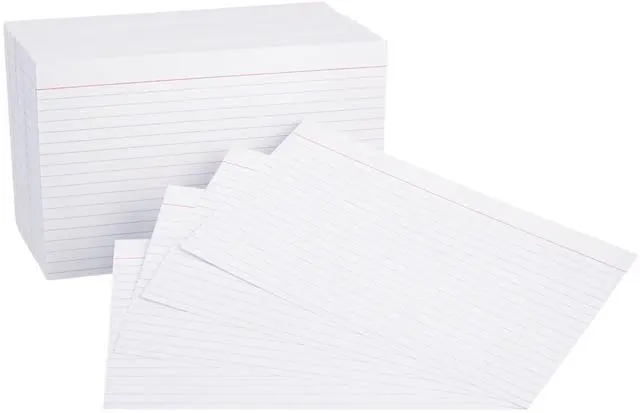 Main image of Ruled Lined Index Cards for Studying and Note Taking, White, 5" x 8", 500 Count (5 Pack of 100)