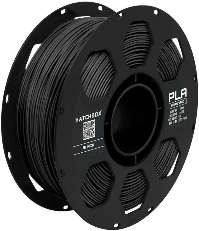 Main image of 1.75mm Black PLA 3D Printer Filament, 1 KG Spool, Dimensional Accuracy +/- 0.03 mm, 3D Printing Filament
