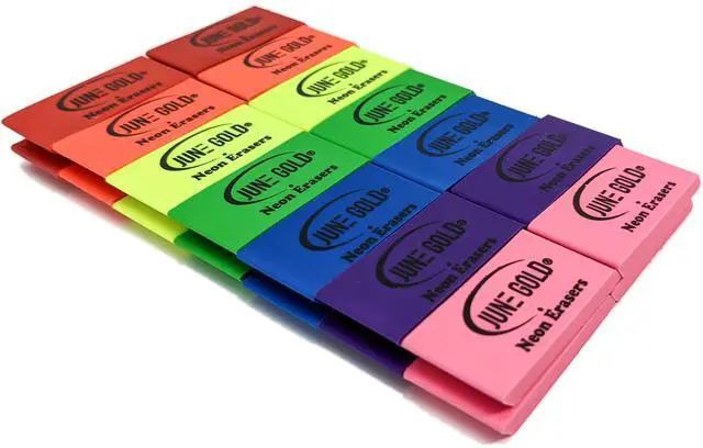 Alt view image 2 of 4 - 28 Neon Colored Rubber Erasers