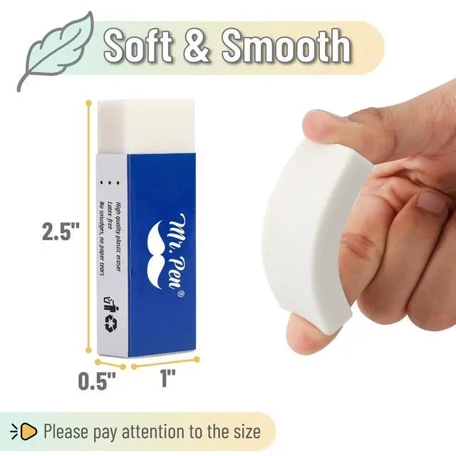 Alt view image 3 of 7 - White Pencil Eraser, 10 Pack