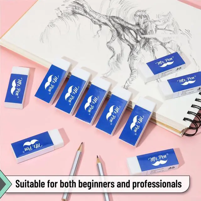 Alt view image 5 of 7 - White Pencil Eraser, 10 Pack